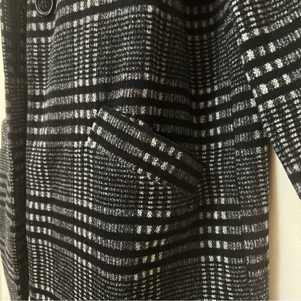 Hazel Anthropologie Black Plaid Coat - Picture 5 of 10